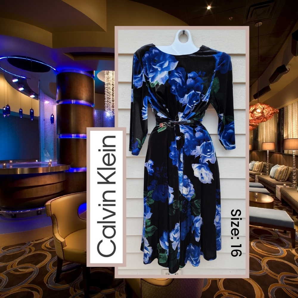 💙🖤💙 Calvin Klein Blue Magic Dress